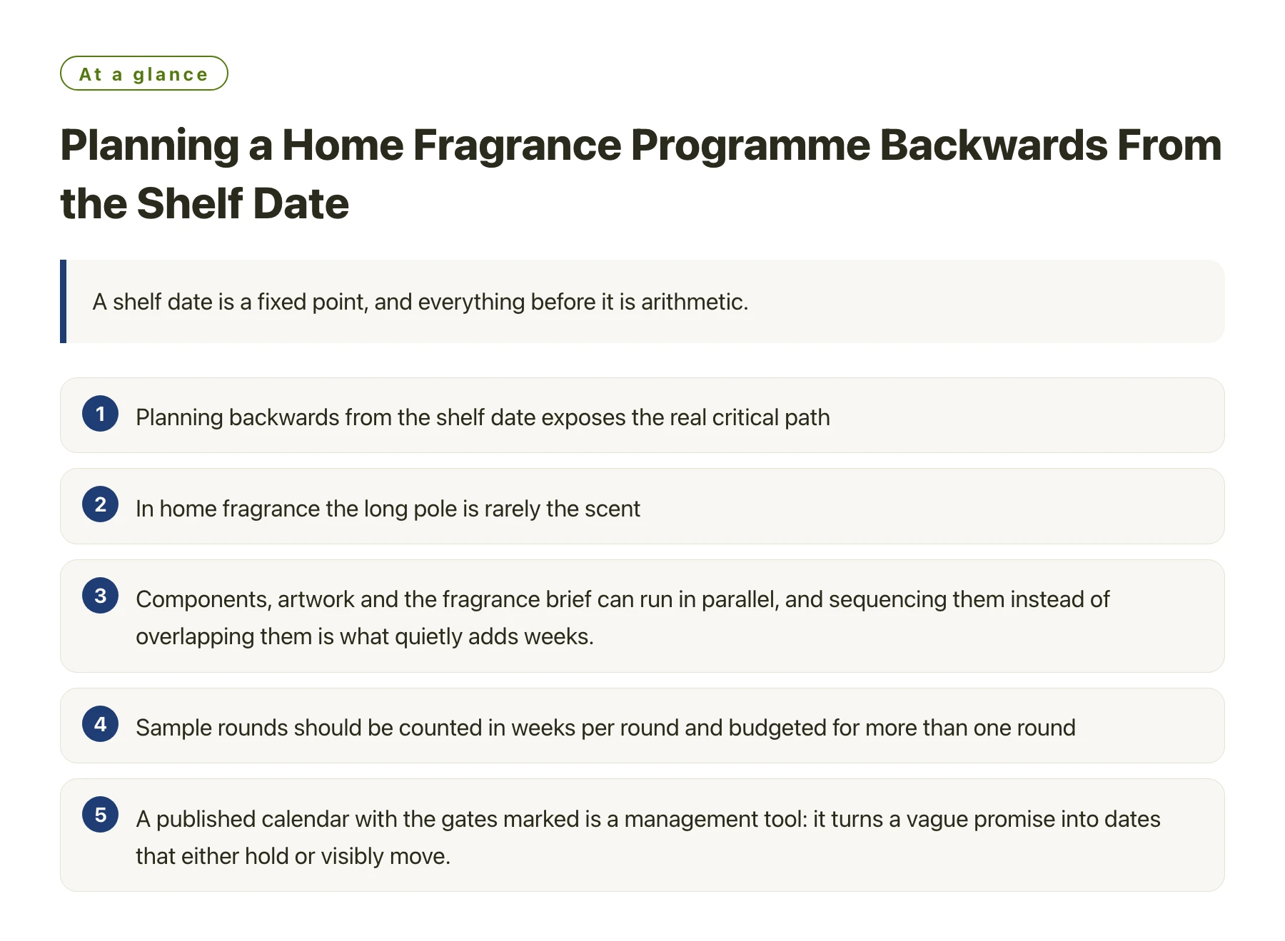 Planning a Home Fragrance Programme Backwards From the Shelf Date——全文要点速览